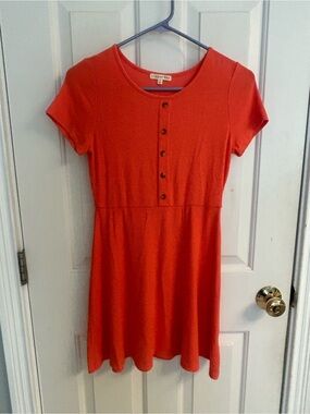 Girls Copper Key Coral Short Sleeve Casual Dress